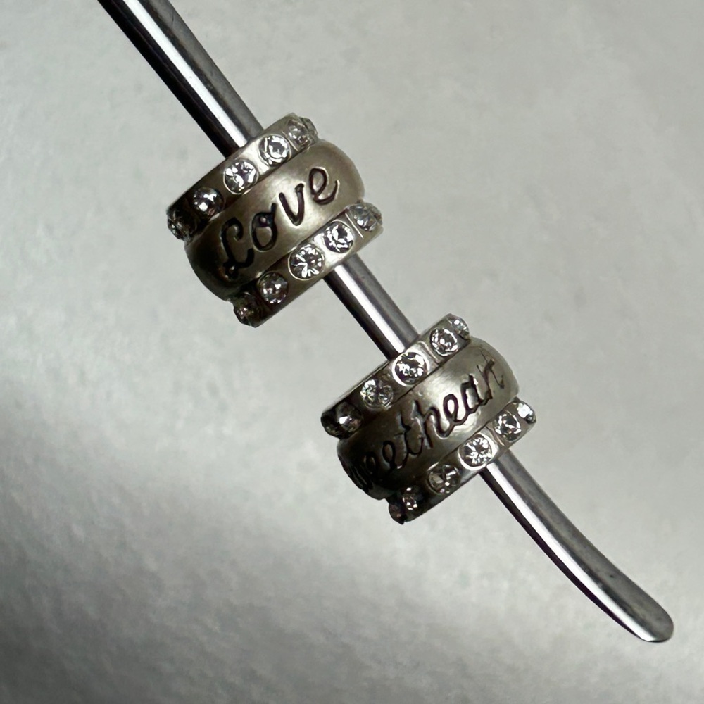 Brighton Love & Sweetheart Beads Brushed Silver Plated Swarovski Crystals 7/16" - Picture 8 of 14